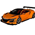 Red Sports Car With Sleek Aerodynamic Body Large Alloy Wheels And Rear Spoiler