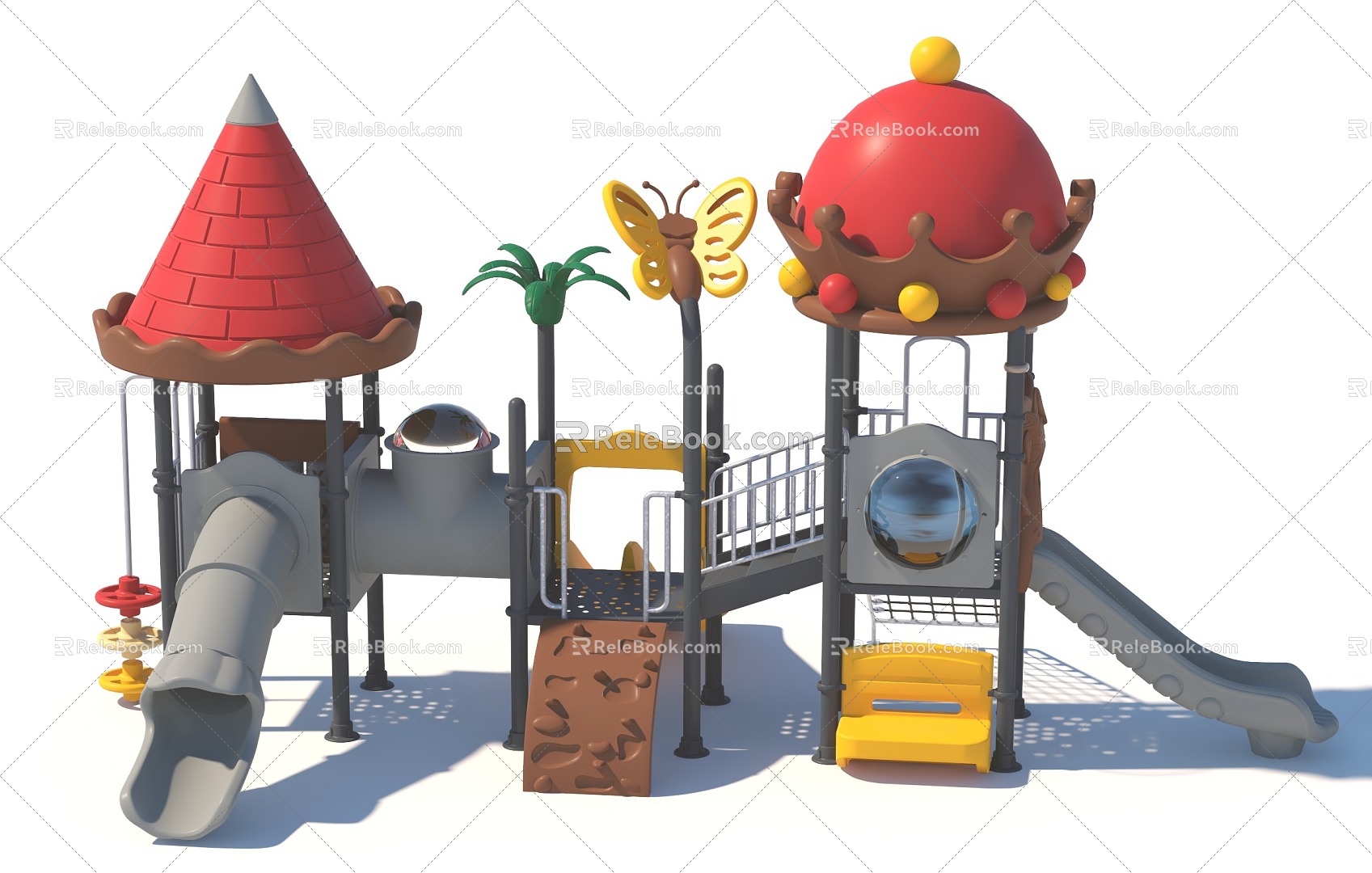 Customized paradise development paradise amusement park children's paradise playground combination function slide amusement sketch 3d model