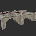 Classical Stone Arch Bridge With Multiple Arches And Ornate Railings 3d model