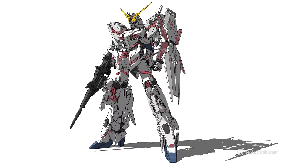 Electric Toy Gundam Robot With Mechanical Design Movable Joints And Light up Parts 3d model 