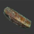 Appetizing Cured Salami Slice with Red and White Marbled Texture and Glistening Surface