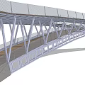 Modern Arch Bridge With Steel Structure And Sleek Railings Design 3d model