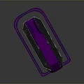 Purple And Gray Tech Device With Purple Stand Detailed Texture And Indicator Lights