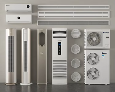 Air conditioner modern vertical air conditioner wall mounted air conditioner 3d model
