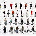 Group of People in Various Poses Wearing Different Casual and Formal Outfits