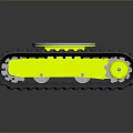 Yellow Tracked Hardware Tool With White Circular Platform And Sturdy Structure 3d model
