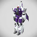 Sci Fi Robot Character With Purple And White Color Jet Wings Action Design