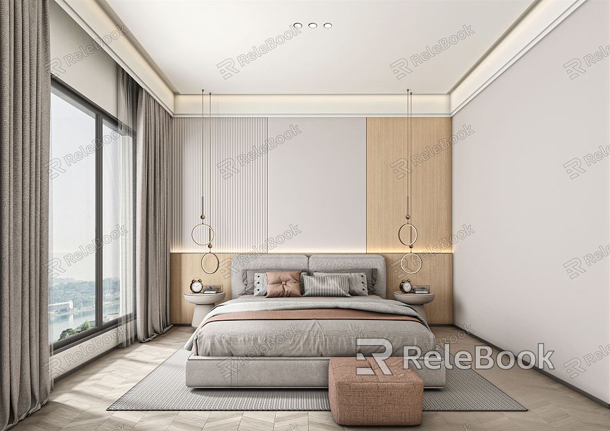 Modern Bedroom Chinese Four Seasons Master Bedroom model