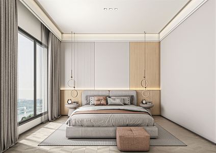 Modern Bedroom Chinese Four Seasons Master Bedroom 3d model