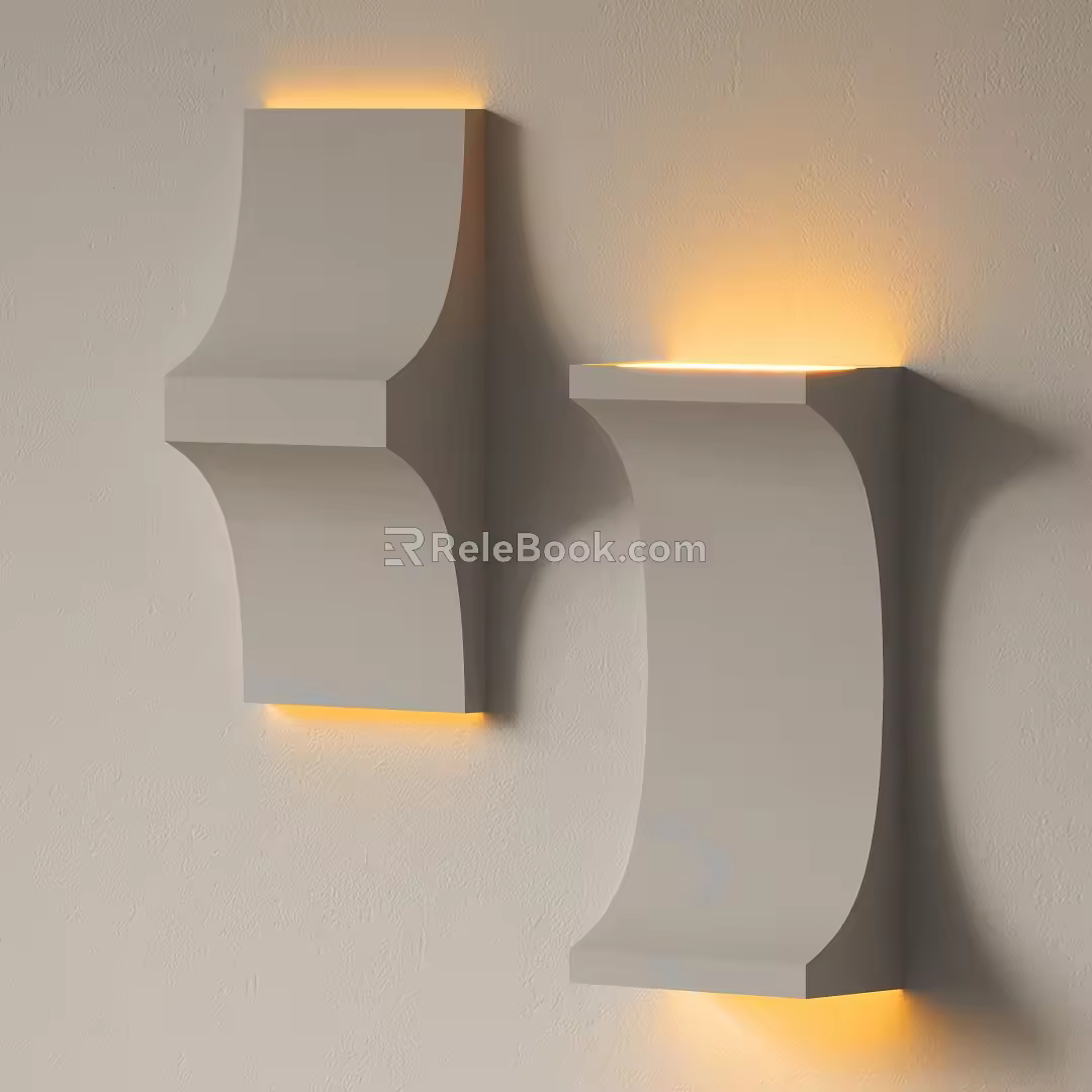 Modern plaster lamp wall lamp 3d model