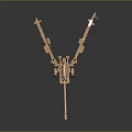 Golden Vintage Artillery Model With Wheels Tow Bar And Detailed Design