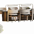 Modern Table And Chair Set With Metal Frame And Upholstered Seats For Contemporary Dining Space