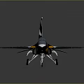 Detailed Black White Yellow Model Fighter Jet With Cockpit And Wing Details