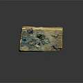 Natural Wood Decorative Box With Colorful Stone Accents And Rustic Texture