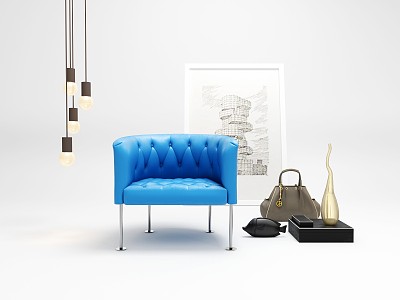 Modern armchair sofa chair chandelier handbag ornaments combination model