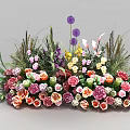 Elegant Colorful Floral Arrangement With Multicolored Roses Lilies And Fresh Green Leaves