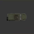 Military Green Armored Tank With Roof Hatch Windows And Large Wheels