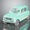 Light Green Vintage Car Model With Antenna Classic Design And Smooth Surface