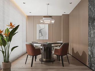 Modern minimalist home entertainment mahjong room 3d model