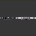 Two Decorative Swords With Silver Blades Black Handles And Different Lengths