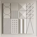 Decorative Wall Panels Featuring Geometric Patterns Striped Textures Circular Dots And Triangular Shapes 3d model