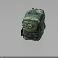 Green Camouflage Backpack With Practical Design Multiple Pockets And Badge For Daily Outdoor Use