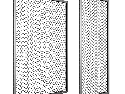 Sturdy Metal Fence Featuring Diamond Mesh Pattern And Black Frame For Garden Security 3d model