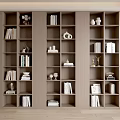 Bookcase Decorative Cabinet Bookcase Book Combination Bookshelf Ornaments Decorative Ornaments Open Solid Wood Bookcase 3d model