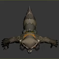 Raccoon Game Movie Character With Orange Vest Green Accents Mechanical Arm Standing Pose