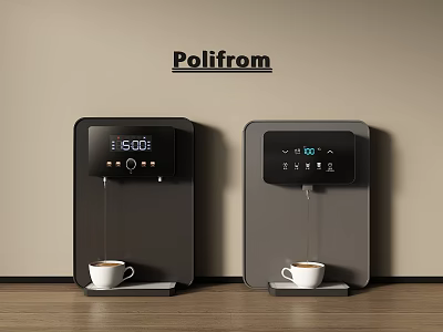 Poliform Household Appliances With Digital Display For Coffee Brewing And Temperature Control 3d model