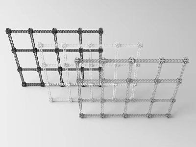 Industrial Equipment Modular Grid Frame Structure Made Of Metal For Industrial Applications 3d model