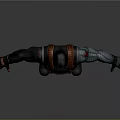 3D Male Character And Warrior With Black Orange Costume Arm Guards Belt And Sunglasses