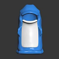 Blue Dolphin Shaped Plastic Holder Device With White Insert For Desktop Use 3d model