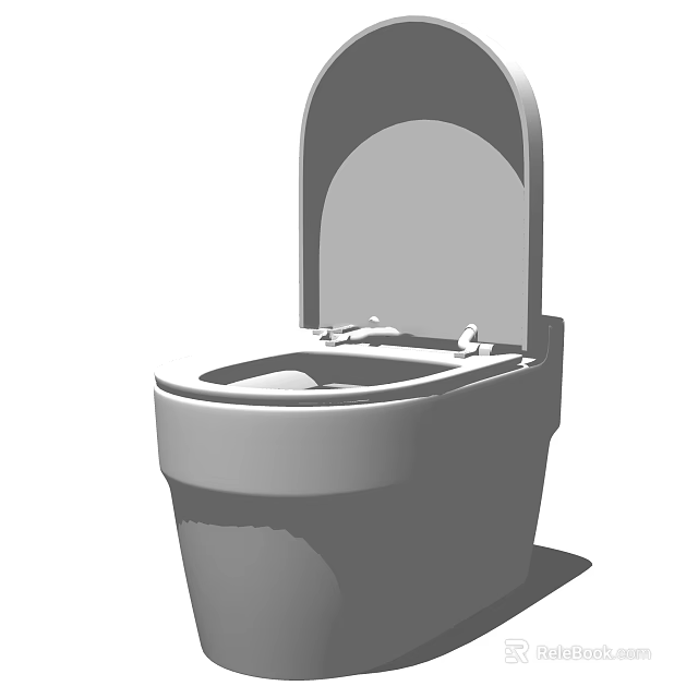 Modern Ceramic Toilet Design With Open Seat And Sleek Lines 3d model 