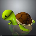 Adorable Green Turtle Character With Brown Textured Shell In 3D Cartoon Design