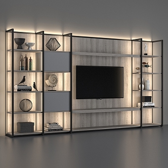 Modern TV Background Cabinet 3d model