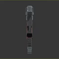 Futuristic Red Black Tactical Weapon With Mechanical Barrel Grip And Magazine Design