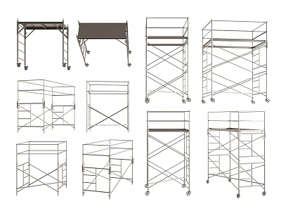 Different Styles Of Portable Scaffolding Hardware Tools For Industrial Use 3d model