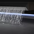 Modern Waterfall Feature With Flowing Water And Sleek Panel Design