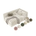 Cozy Cream Style Upholstered Kids Bed With Comfortable Bedding Offers Various Soft Neutral Color Choices