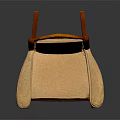 Cozy Wooden Rocking Chair With Beige Cushion Armrests And Rocking Base