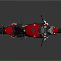 Red Sport Motorcycle With Gold Wheels Black Seat And Modern Sleek Design