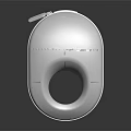 White Modern Electronic Device With Circular Opening And Sleek Minimalist Design 3d model