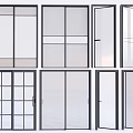 Various Glass Door Designs With Sliding Hinged Styles And Metal Frames 3d model