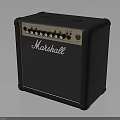 Marshall Electric Guitar Amplifier With Control Knobs And Black Wooden Panel Design