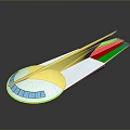 Futuristic Spaceship With White Body Yellow Sharp Section And Blue Windows Streamlined Aerospace Design