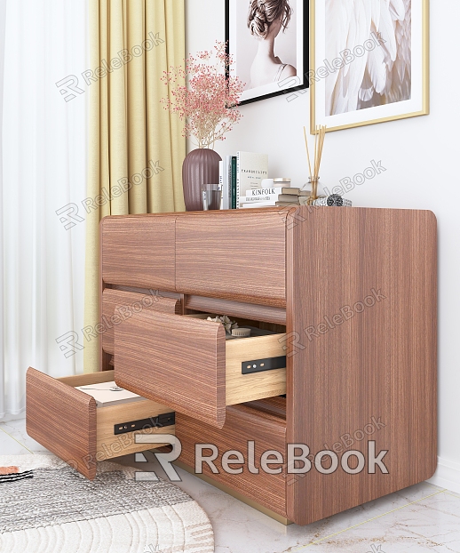 Light Luxury Bucket Cabinet Solid Wood Bucket Cabinet model