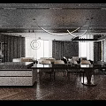Modern Living Room Interior With Grey Sofa And Coffee Table Set With Cushions And Rug