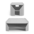 Modern Coffee Table With Octagonal Black Marble Top And Wooden Frame Design