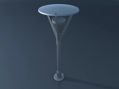 Modern Outdoor Light With Circular Top And Tall Metal Pole Design 3d model